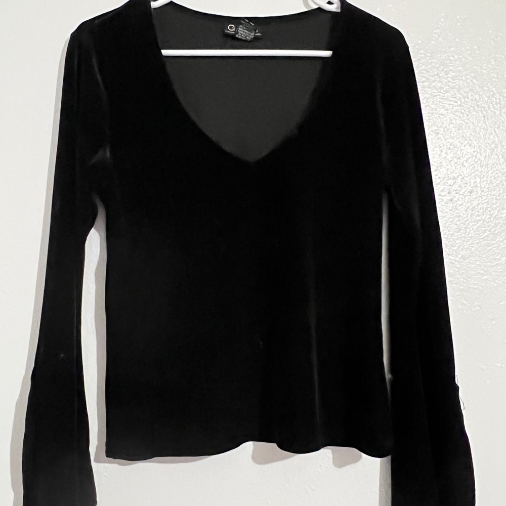 Velvet v neck top